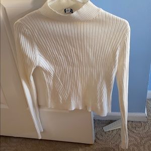 White Mock Neck Top